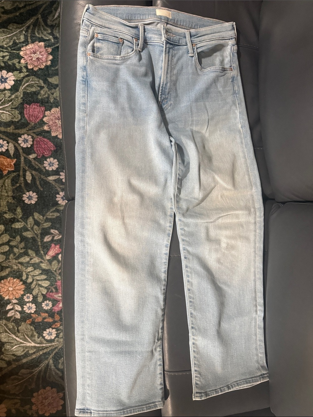 MOTHER Women’s Light Blue Straight-Leg Jeans